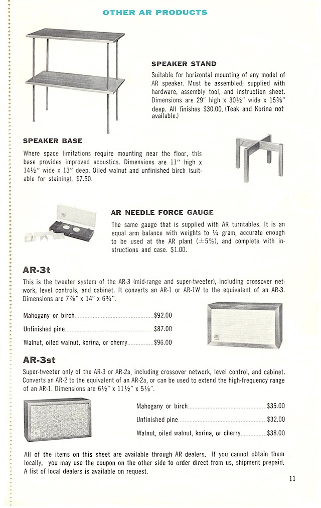 AR-3 and turntable page 11