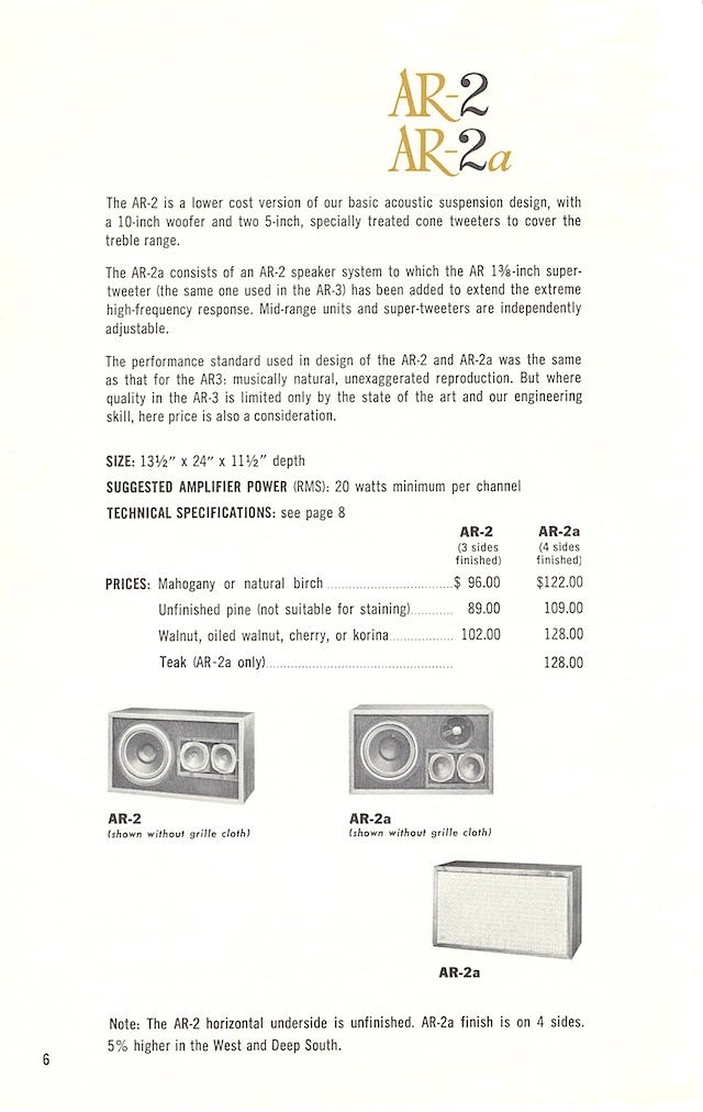 AR loudspeakers early 1960s page 6
