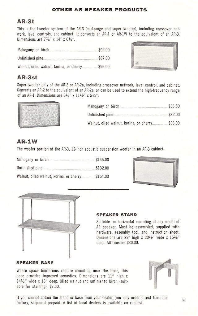 AR loudspeakers early 1960s page 9