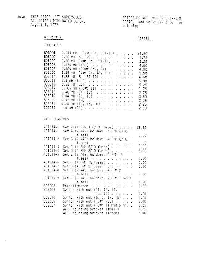 AR Parts Packet August 1 19770006