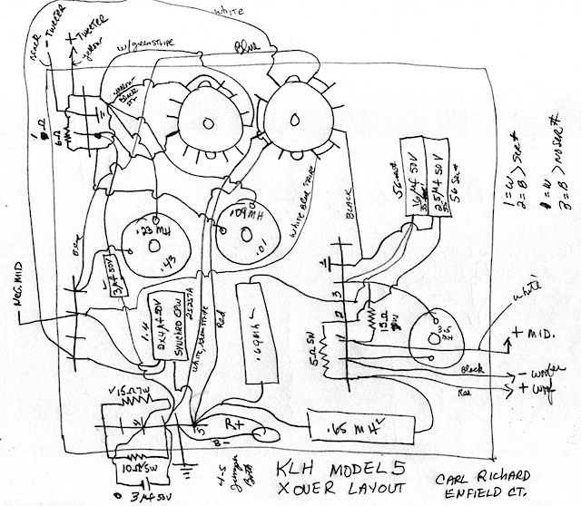 KLH Model 5 xover layout