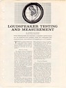 Loudspeaker Testing and Measurement by Edgar Villchur pg1